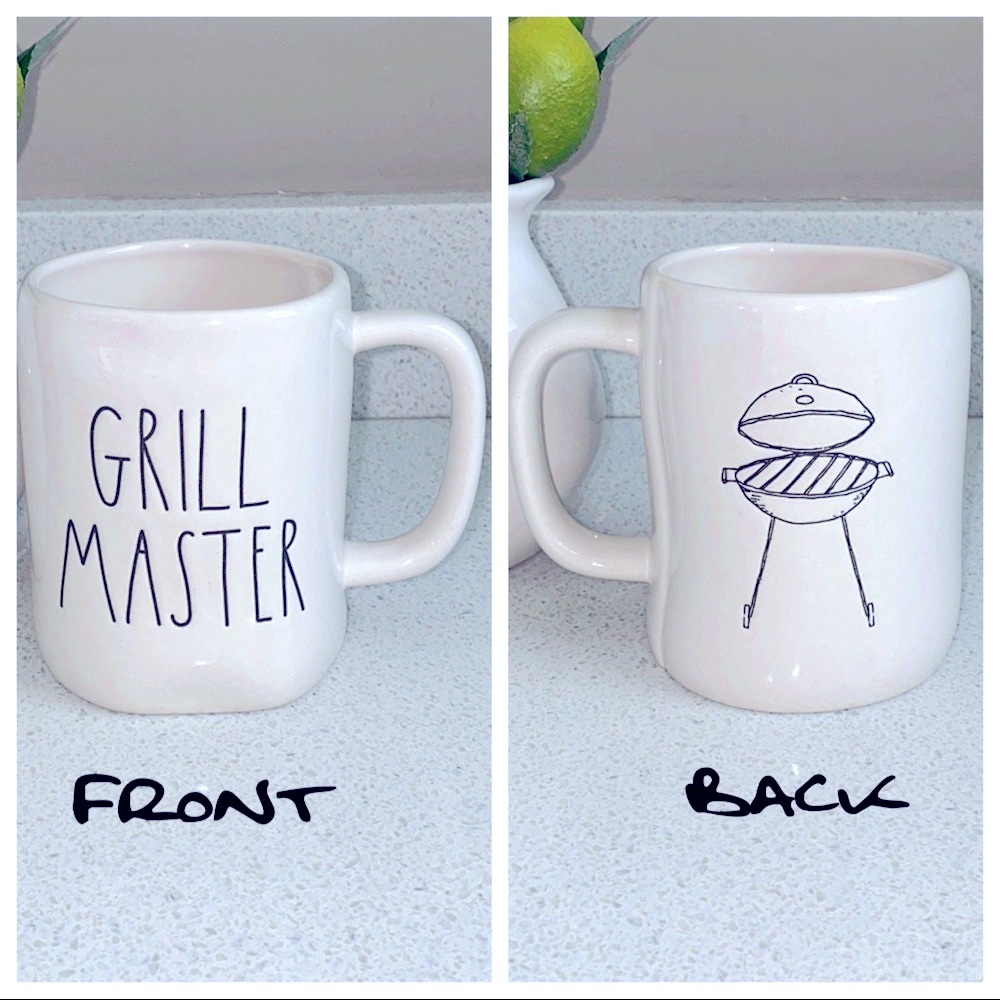 ❗️RAE DUNN ENGRAVED DUAL SIDED GRILL MASTER FARMHOUSE COFFEE TEA MUG
